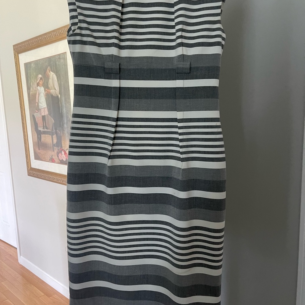 Striped Gray Sleeveless Dress